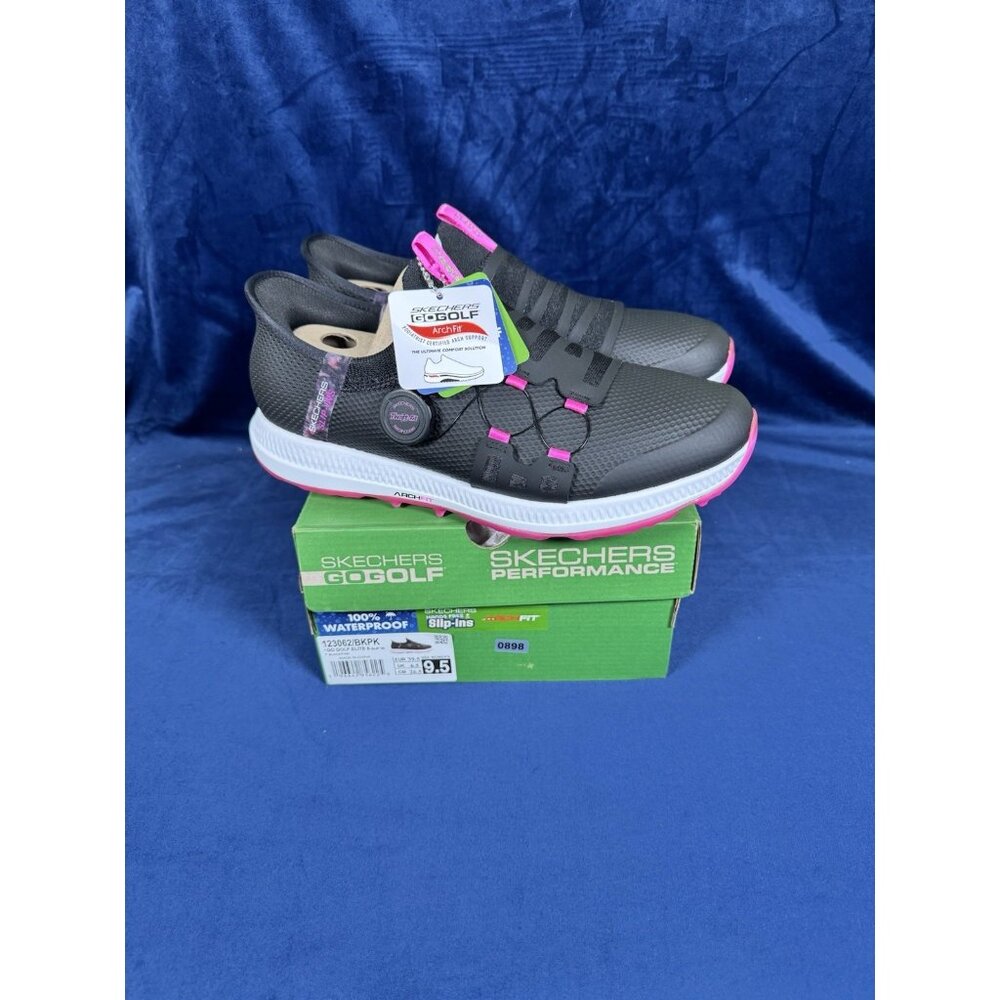 Skechers Slip-ins Arch-Fit Go Golf Elite Black and Pink Women's Size 9.5 0989